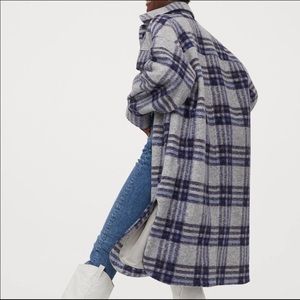 H&M Oversized plaid shacket.